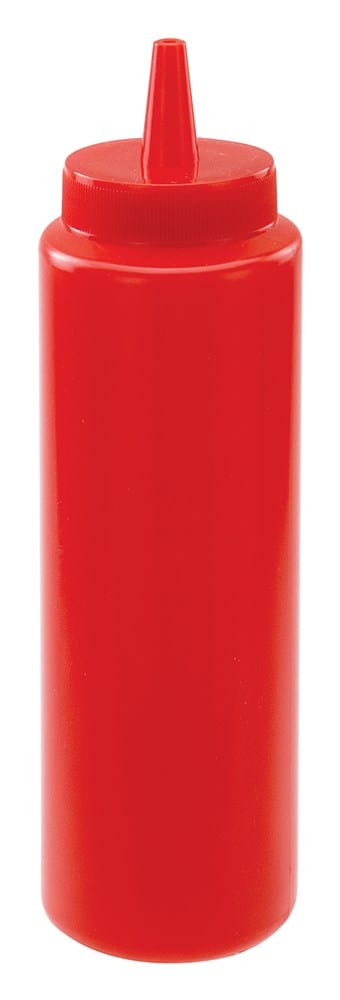 Winco Tabletop & Serving Pack / Red Winco PSB-08R 8 oz. Red Squeeze Bottle - 6/Pack