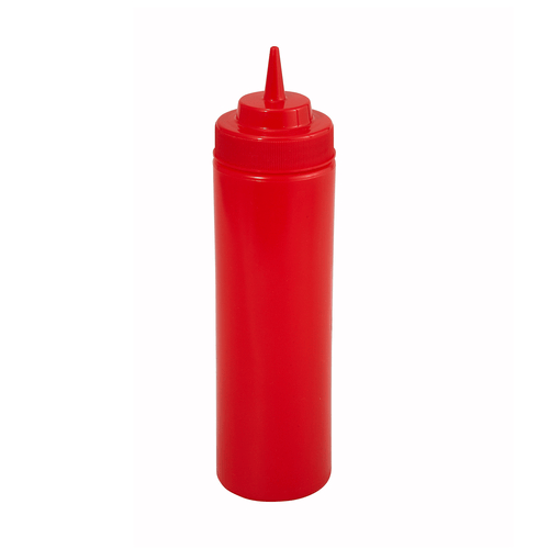 Winco Tabletop & Serving Pack / Red Winco PSW-12R 12 Ounce Red Squeeze Bottle Wide Mouth Pack of 6 | Denson CFE