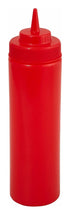 Winco Tabletop & Serving Pack / Red Winco PSW-12R 12 Ounce Red Squeeze Bottle Wide Mouth Pack of 6 | Denson CFE