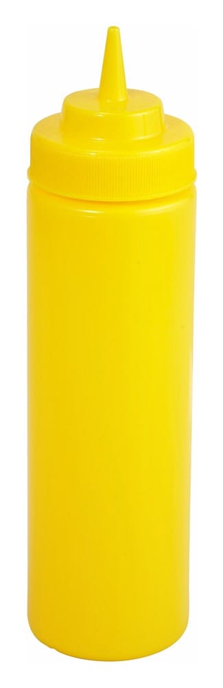 Winco Tabletop & Serving Pack / Yellow Winco PSW-12Y 12oz Wide Mouth Yellow Squeeze Bottles Pack of Six | Denson CFE
