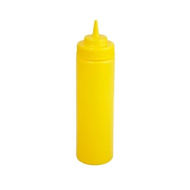 Winco Tabletop & Serving Pack / Yellow Winco PSW-24Y 24 Ounce Yellow Wide Mouth Squeeze Bottles Pack of Six | Denson CFE