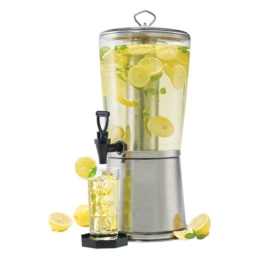 Winco Tabletop & Serving Set Winco 904 Polished Stainless Steel Ice Core Cold Beverage Dispenser 2.25 Gallons | Denson CFE