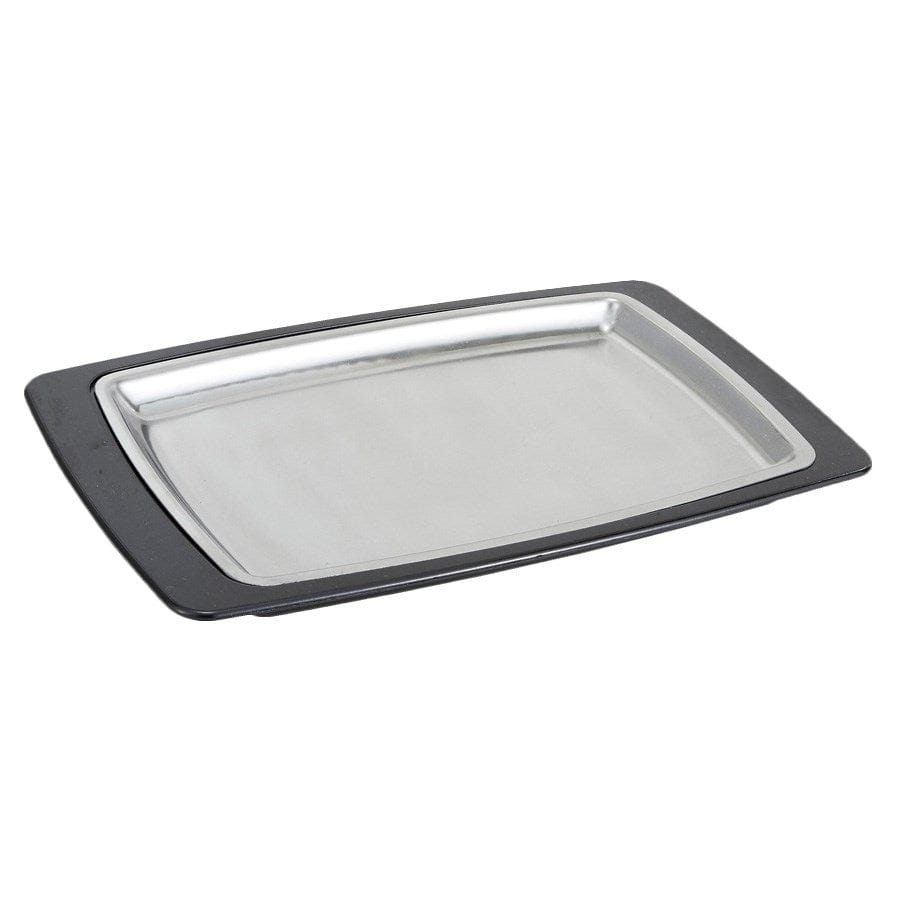 Winco Tabletop & Serving Set Winco SIZ-11BST Sizzle Platter Set 11 Inch x 7 Inch Stainless Steel with Bakelite Underliner | Denson CFE