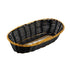 Winco Unclassified Dozen / Black Winco PWBK-9B Long Oval Black and Gold Polypropylene Woven Bread Basket | Denson CFE