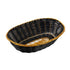 Winco Unclassified Dozen / Black Winco PWBK-9V Oval Woven Basket, 9" x 7" x 2 3/4", Black Vinyl w/ Gold Trim | Denson CFE