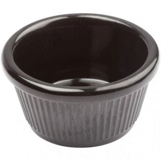 Winco Unclassified Dozen / Black Winco RFM2K 2 Ounce Fluted Black Melamine Ramekin for Elegant Condiment Service | Denson CFE