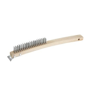 Winco Unclassified Dozen Winco BR-319 14 Inch Wire Brush with Steel Bristles for Heavy Duty Cleaning | Denson CFE