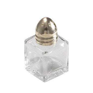 Winco Unclassified Dozen Winco G-101 Square Glass Shaker with Brass Top 1/2 Ounce | Denson CFE