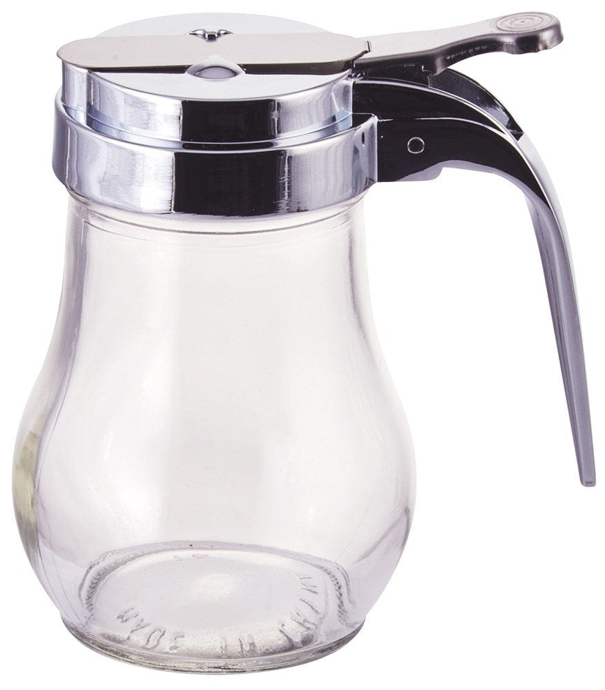 Winco Unclassified Dozen Winco G-115 6 oz. Glass Syrup Dispenser with Chrome Plated Alloy Top