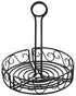 Winco Unclassified Each / Black Winco WBKH-7R Round Black Wire Condiment Caddy 7.5 Inch | Denson CFE