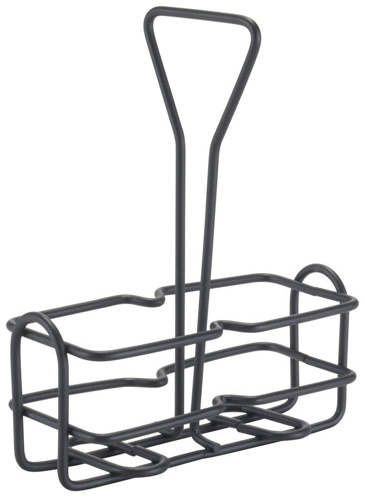 Winco Unclassified Each / Black Winco WH-3K Cruet Rack for Six Ounce Oil and Vinegar Bottles Black Coating | Denson CFE