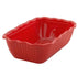 Winco Unclassified Each / Red Winco CRK-10R Deli Crock Red Fluted Rectangular Container 10 Inch x 7 Inch x 3 Inch | Denson CFE