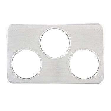 Winco Unclassified Each Winco ADP-666 3 Hole Steam Table Adapter Plate - 6 3/8"