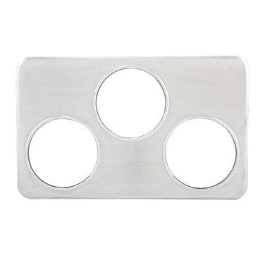 Winco Unclassified Each Winco ADP-666 Three Hole Steam Table Adapter Plate Stainless Steel 6 3/8 Inch | Denson CFE