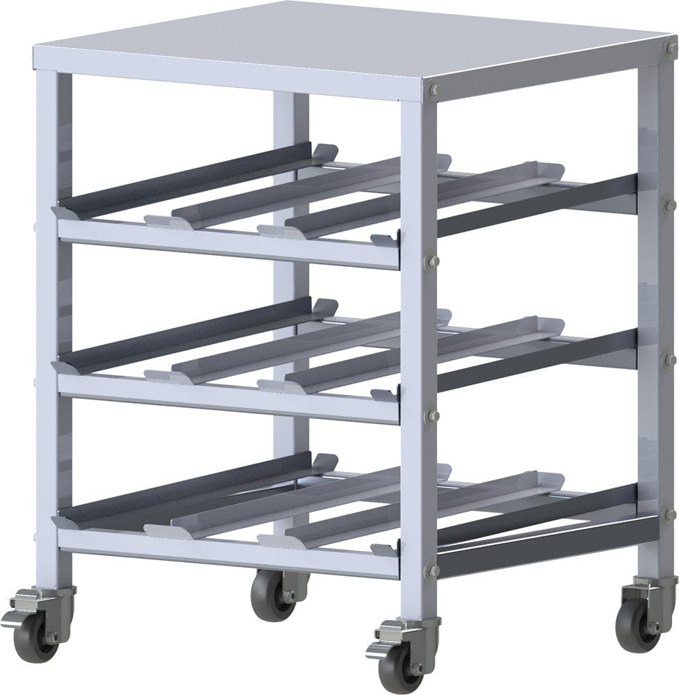 Winco Unclassified Each Winco ALCR-3M Mobile Under-Counter 3-Tier Aluminium Can Storage Rack | Denson CFE