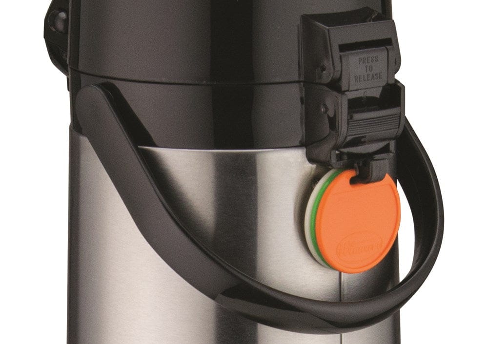 Winco Unclassified Each Winco AP-819 1.9 Liter Stainless Steel Lever Action Airpot with Glass Liner and ID Tags | Denson CFE