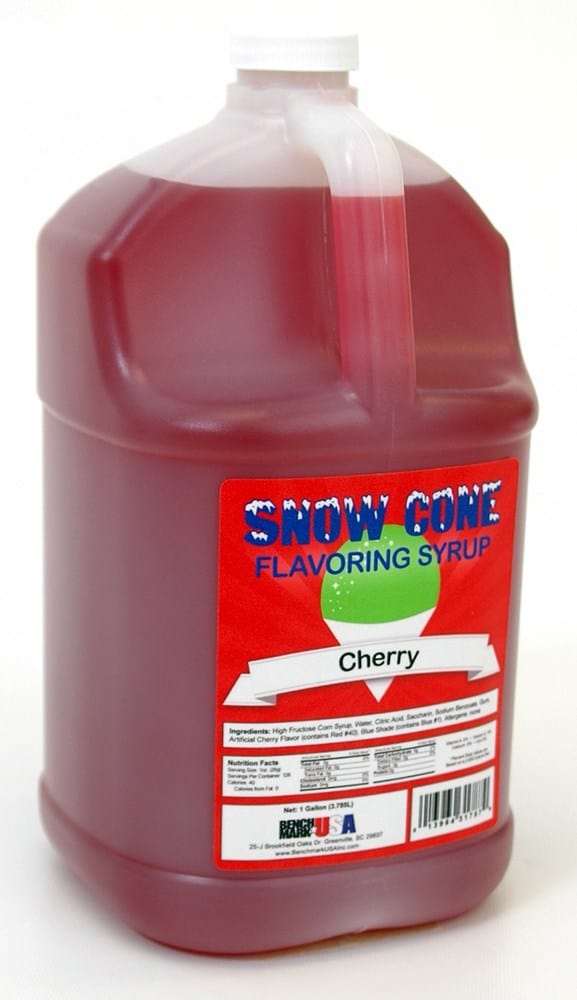Winco Unclassified Each Winco Benchmark 72002 Shaved Ice Snow Cone Syrup 1 Gallon Cherry
