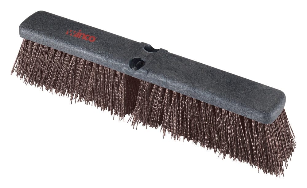 Winco Unclassified Each Winco BRFC-18B 18 Inch Floor Sweep Head with Foam Block and Coarse Brown Bristles | Denson CFE