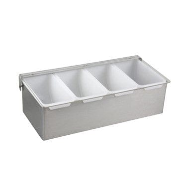 Winco Unclassified Each Winco CDP-4 Stainless Steel Four Compartment Condiment Holder 12L x 6W x 3-5/8H | Denson CFE