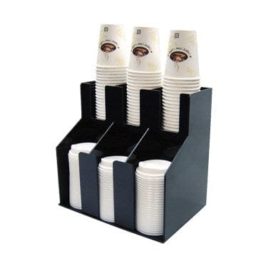 Winco Unclassified Each Winco CLO-3D Cup and Lid Organizer 2 Tiers 3 Stacks Black | Denson CFE