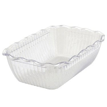 Winco Unclassified Each Winco CRK-10C Clear Fluted Deli Crock 10 Inch x 7 Inch x 3 Inch | Denson CFE