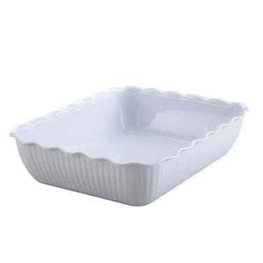 Winco Unclassified Each Winco CRK-13W White Deli Crock 13 x 10 x 3 Fluted BPA Free | Denson CFE