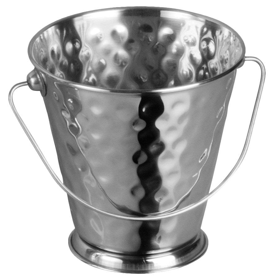 Winco Unclassified Each Winco DDSA-103S Mini Hammered Stainless Steel Pail 28 oz 5 inch Diameter 5 inch Height | Denson CFE