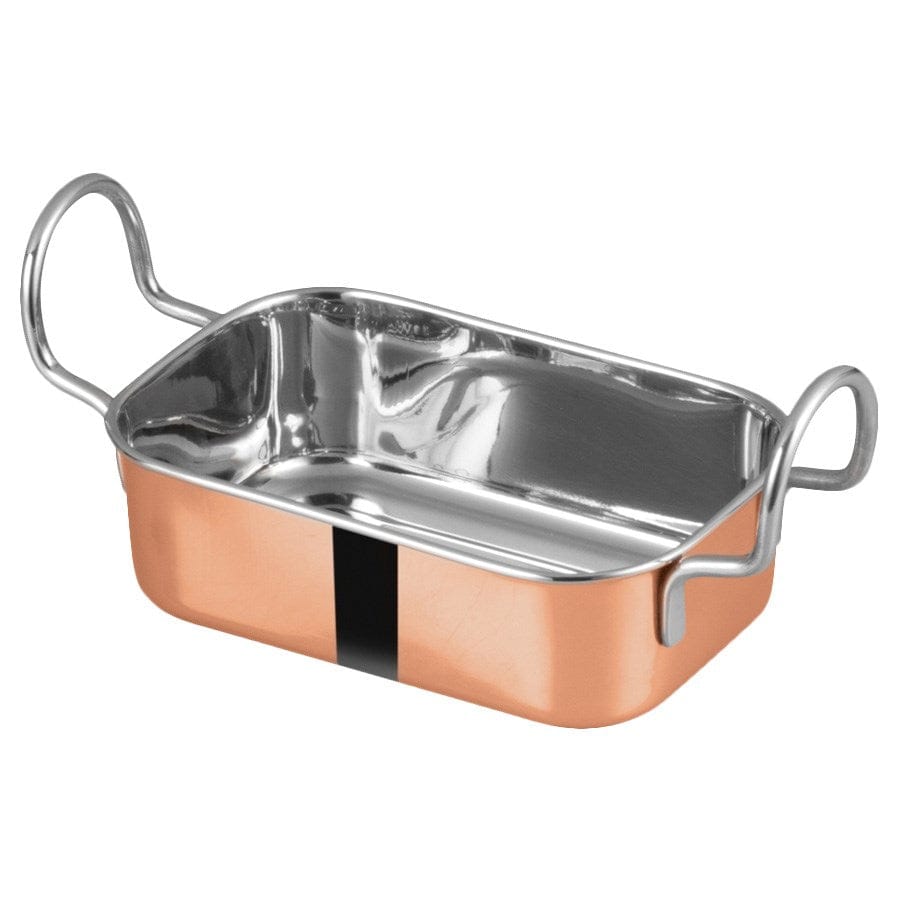 Winco Unclassified Each Winco DDSB-203C Mini Roasting Pan Copper Plated 5 Inch x 3 and 3 Eighth Inch | Denson CFE