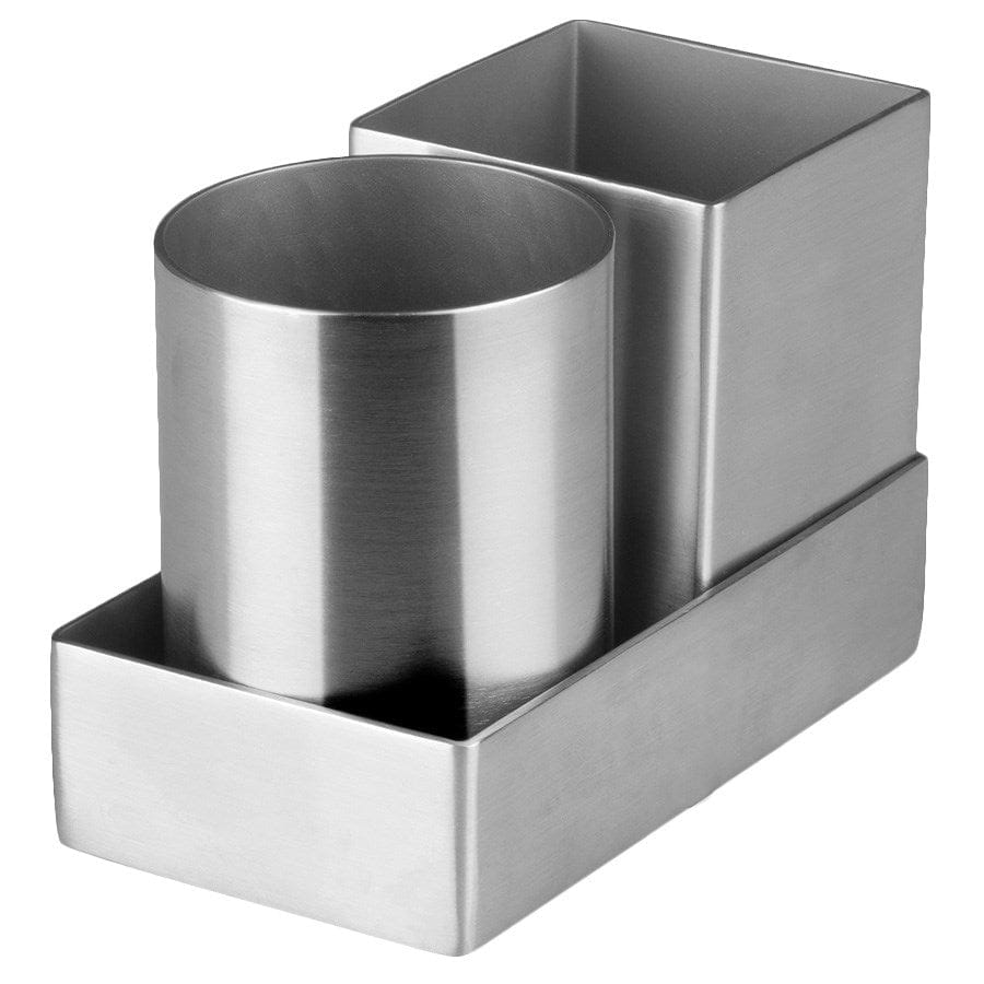 Winco Unclassified Each Winco DDSG-301S Elegant Stainless Steel Sugar Packet Holder Set with Round Square and Rectangular Base | Denson CFE