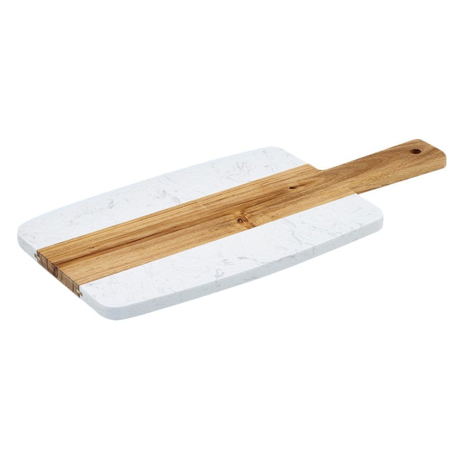 Winco Unclassified Each Winco SBMW-157 Marble and Wood Serving Board 15 Inch by 7 Inch Rectangular | Denson CFE
