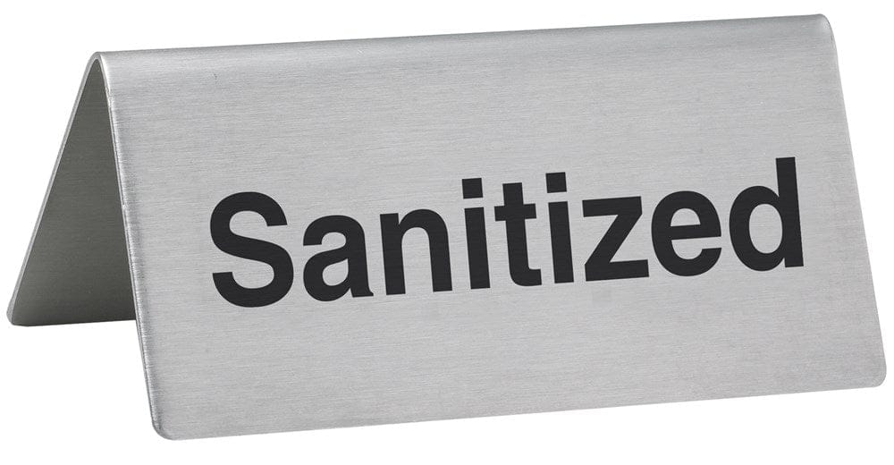 Winco Unclassified Each Winco SGN-106 Stainless Steel Tent Sign Sanitized | Denson CFE