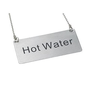 Winco Unclassified Each Winco SGN-204 Hot Water Chain Sign with Stainless Steel Finish and 12 Inch Chain | Denson CFE