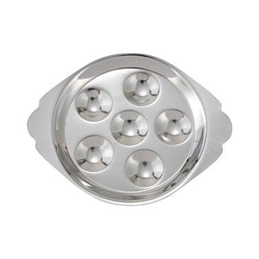Winco Unclassified Each Winco SND-6 Stainless Steel Snail Dish with Six Holes | Denson CFE