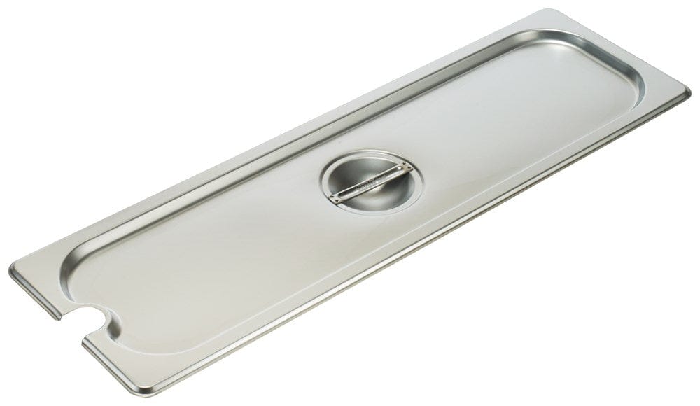 Winco Unclassified Each Winco SPJL-HCN Notched Steam Table Pan Cover Half Long Size 25 Gauge Stainless Steel NSF Certified | Denson CFE