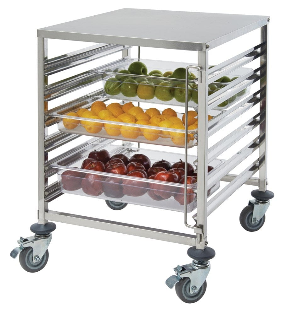Winco Unclassified Each Winco SRK-12D Double Size Under-Counter Steam Table Pan Rack with 12 Tiers and Adjustable Spacing | Denson CFE