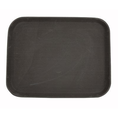 Winco Unclassified Each Winco TRH-1418 14" x 18" Easy-Hold Brown Rubber Lined Plastic Tray