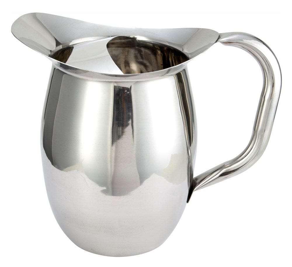 Winco Unclassified Each Winco WPB-2C Stainless Steel 2 Quart Bell Pitcher with Ice Catcher | Denson CFE