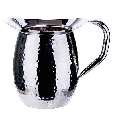 Winco Unclassified Each Winco WPB-2H 2 Quart Hammered Stainless Steel Bell Pitcher | Denson CFE