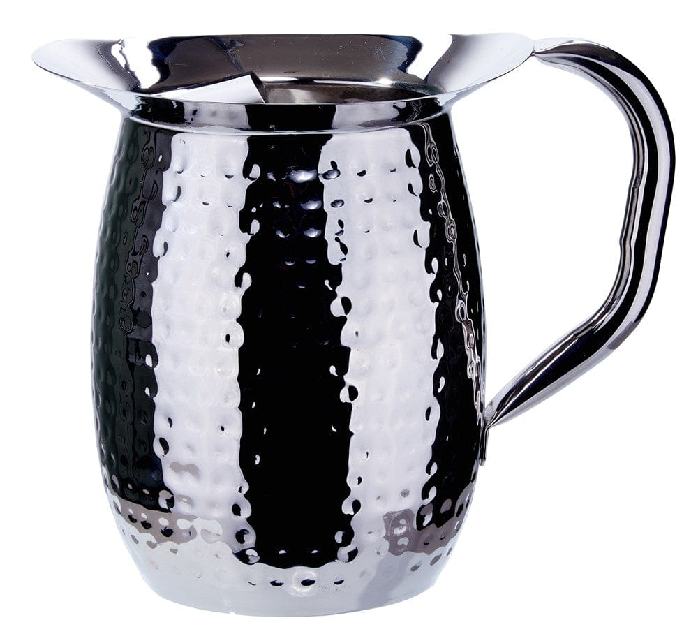 Winco Unclassified Each Winco WPB-3H Stainless Steel 3 Quart Hammered Bell Pitcher | Denson CFE