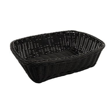 Winco Unclassified Pack / Black Winco PWBK-118T Poly Woven Rectangular Baskets Set of 12 Black | Denson CFE