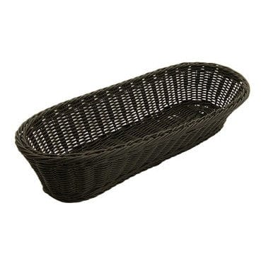 Winco Unclassified Pack / Black Winco PWBK-156V Poly Woven Oval Baskets Set of Six Black 15 x 6.5 x 3.25 | Denson CFE