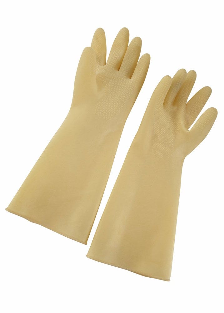 Winco Unclassified Pair / Yellow Winco NLG-916 Natural Latex Gloves Medium Yellow 9 Inch x 16 Inch | Denson CFE