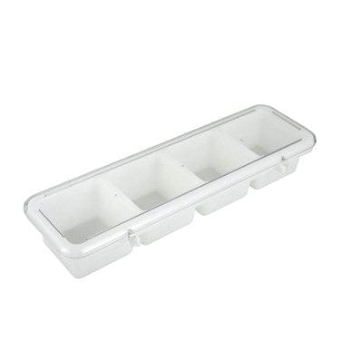 Winco Unclassified Set Winco BC-4P 18" White Bar Caddy with Cover, ABS – 4 Sections | Denson CFE