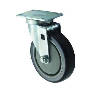 Winco Unclassified Set Winco CT-23 Universal 2 3/8" X 3 5/8" Plate Caster with 5" Wheel