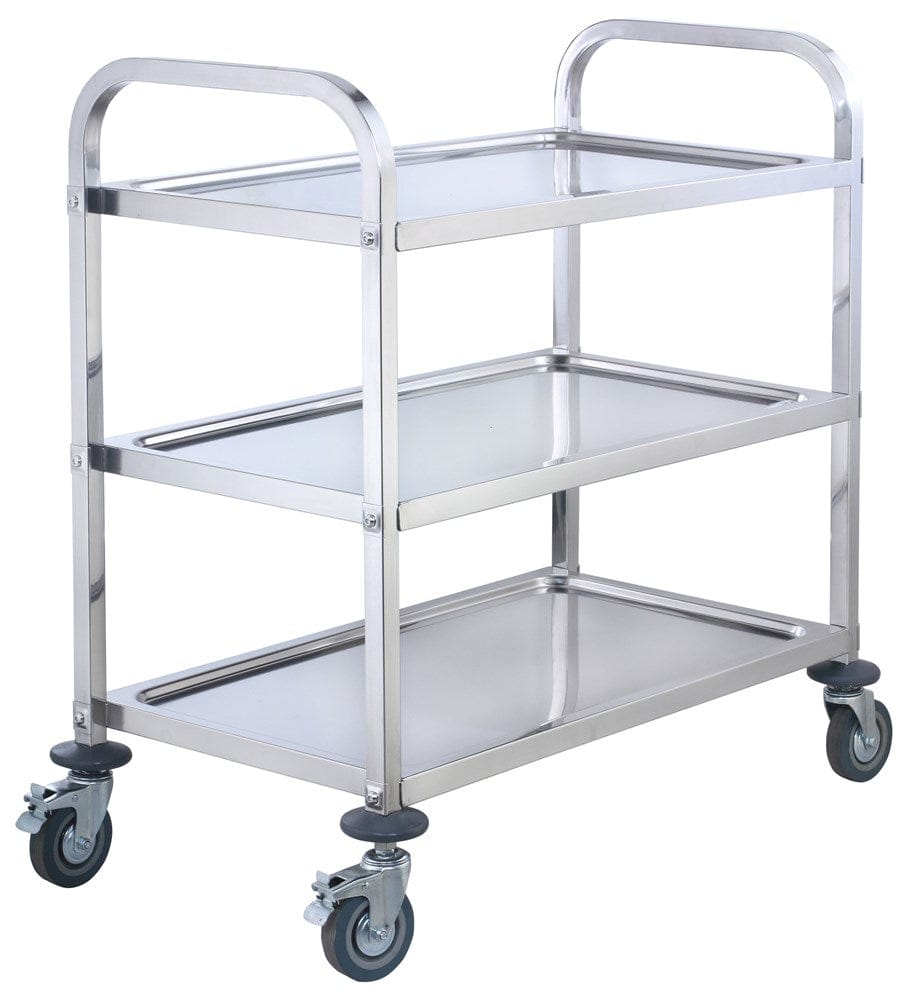 Winco Unclassified Set Winco SUC-50 Stainless Steel Utility Trolley with Three Tiers and Wheels | Denson CFE