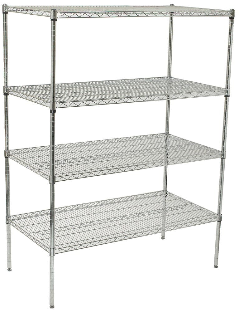 Winco Unclassified Set Winco VCS-1836 Wire Shelving Set 18 x 36 x 72 Inch Four Shelf Heavy Duty Storage | Denson CFE
