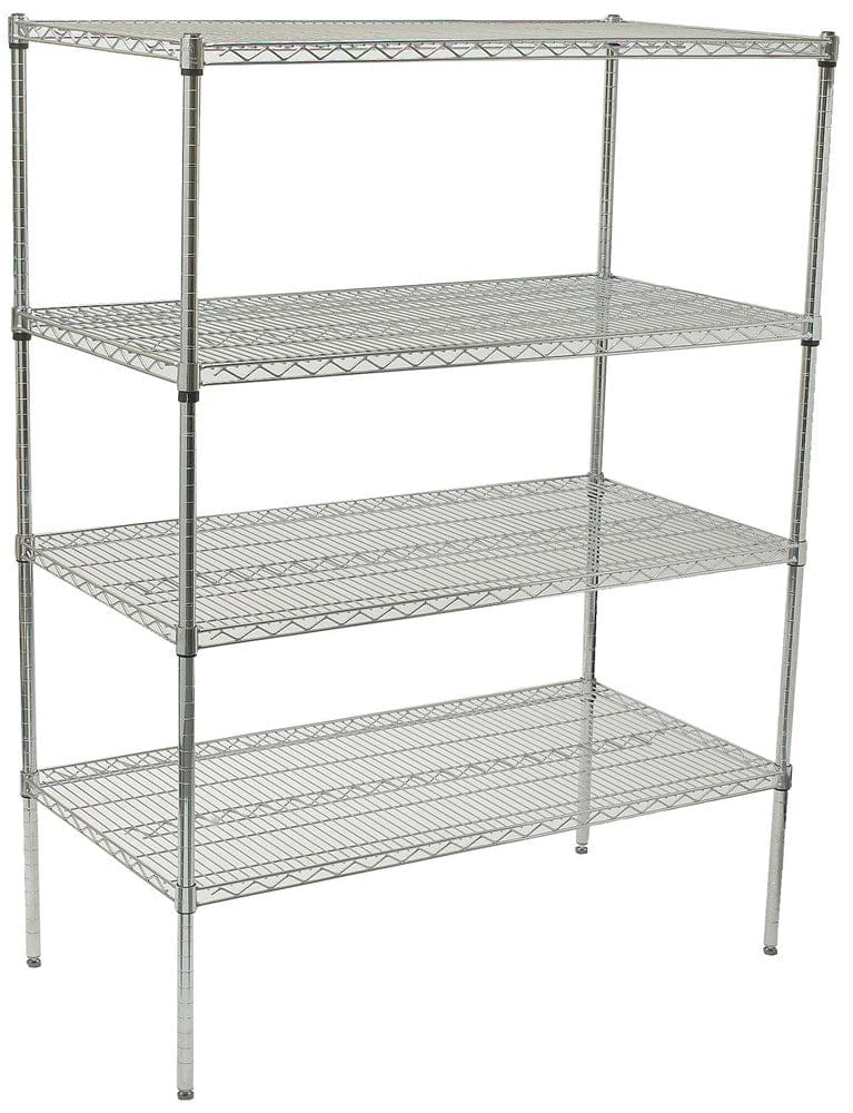 Winco Unclassified Set Winco VCS-1848 Wire Shelving Set 18 x 48 x 72 Inch Heavy Duty Chrome Plated Storage Solution | Denson CFE