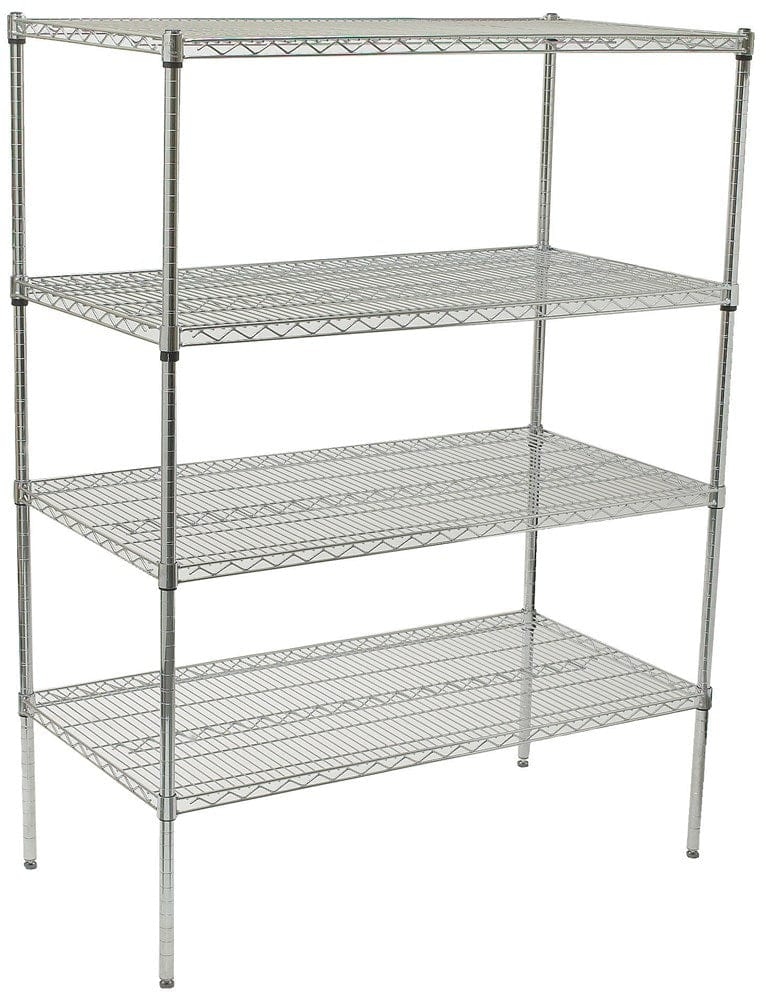 Winco Unclassified Set Winco VCS-2436 24 x 36 x 72 Wire Shelving Set Heavy Duty with 850 Pound Capacity | Denson CFE