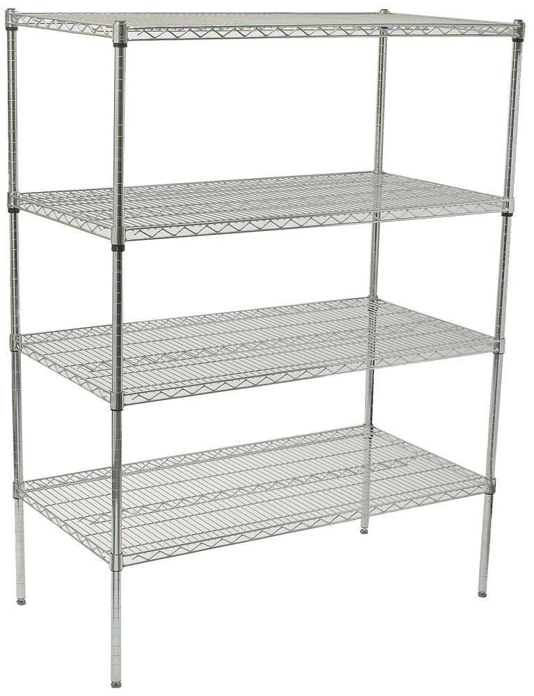 Winco Unclassified Set Winco VCS-2448 24 inch x 48 inch x 72 inch Heavy Duty Wire Shelving Set | Denson CFE