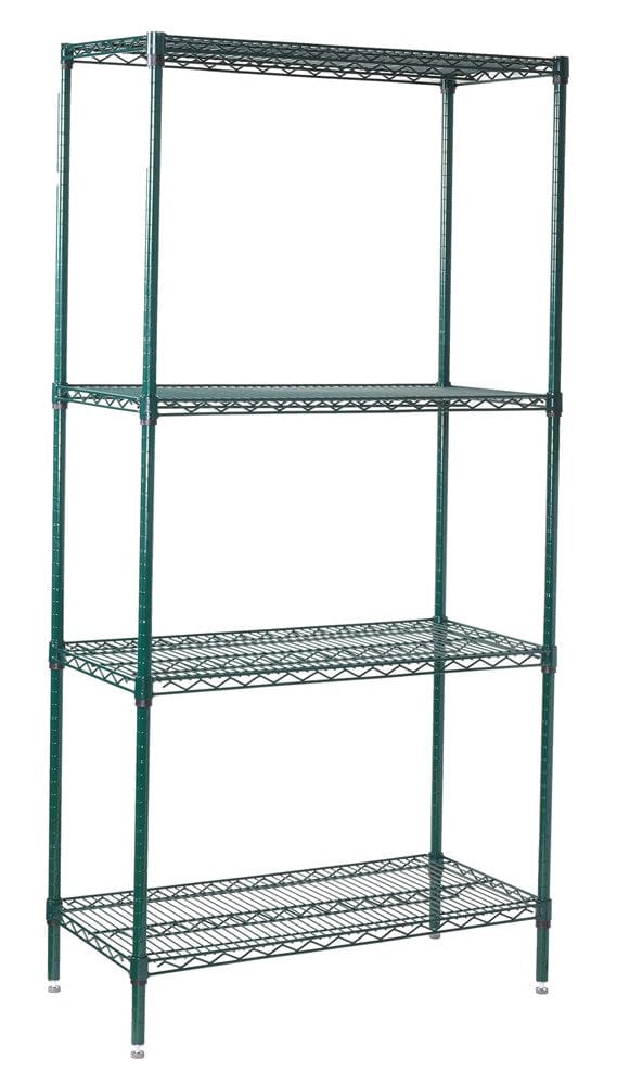 Winco Unclassified Set Winco VEXS-1836 18" x 36" x 72" Epoxy Coated Wire Shelving Set